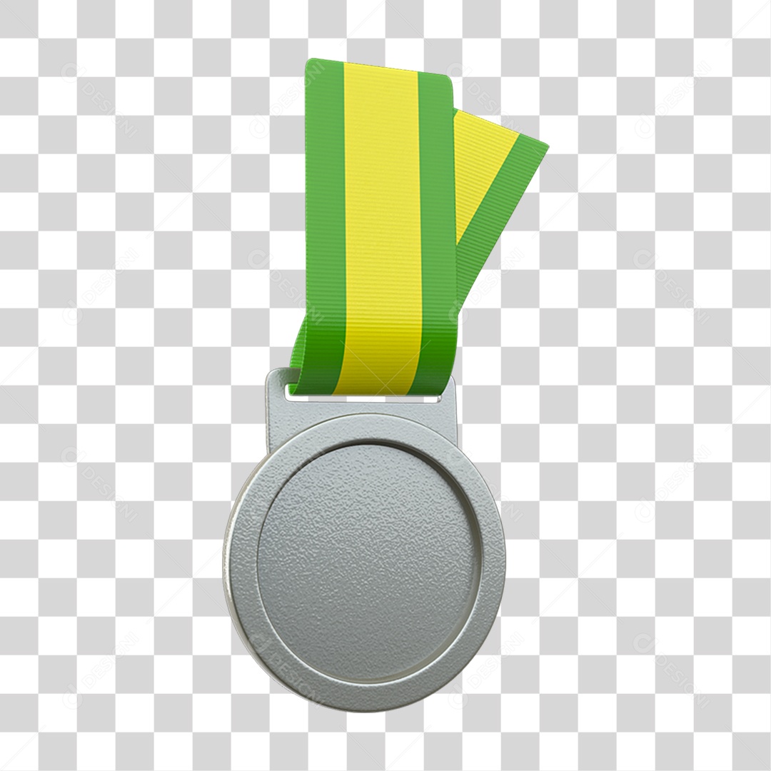 Ícone 3D Medalha Cores do Brasil PNG Transparente