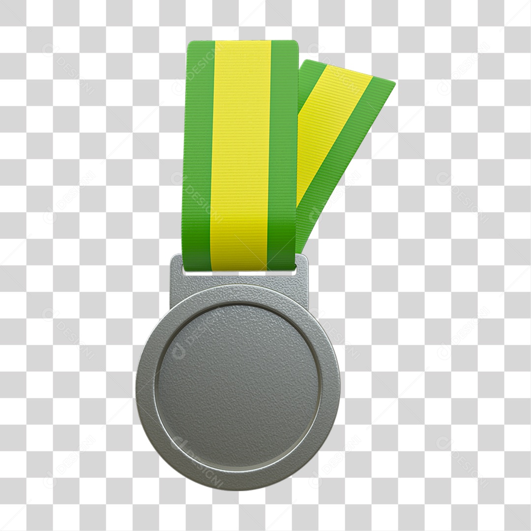 Ícone 3D Medalha Cores do Brasil PNG Transparente