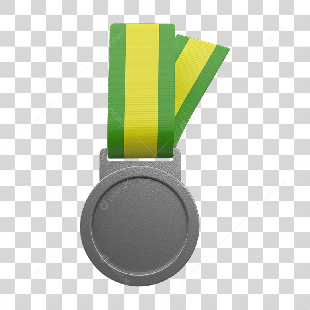 Ícone 3D Medalha Cores do Brasil PNG Transparente