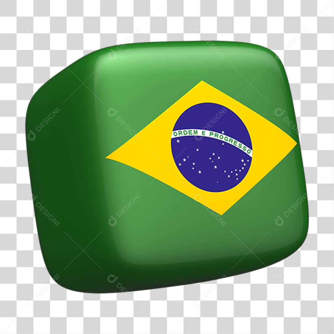 Ícone 3D Bandeira do Brasil PNG Transparente