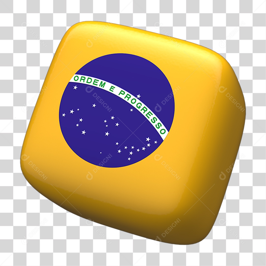Ícone 3D Bandeira do Brasil PNG Transparente
