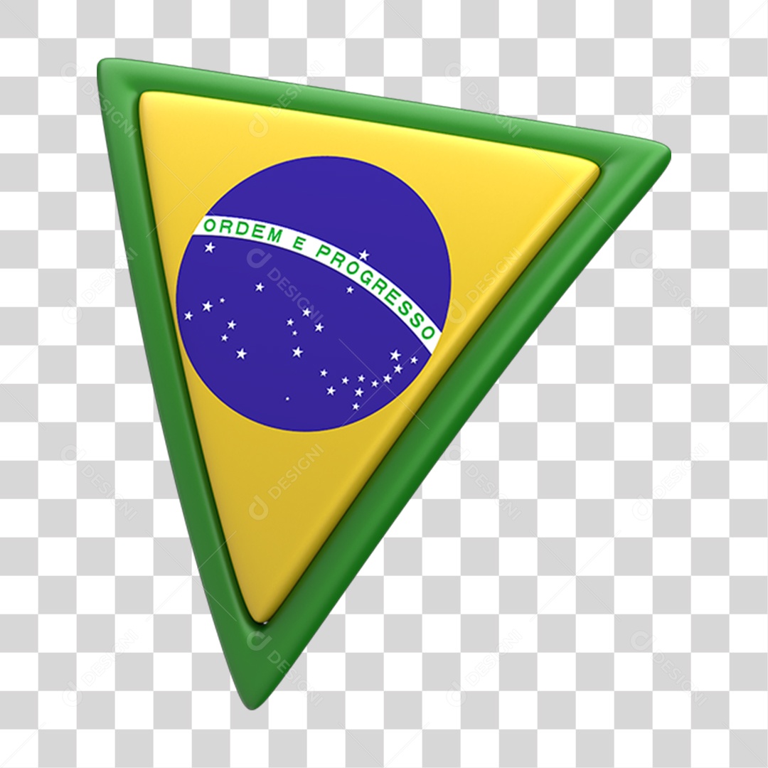 Ícone 3D Bandeira do Brasil PNG Transparente