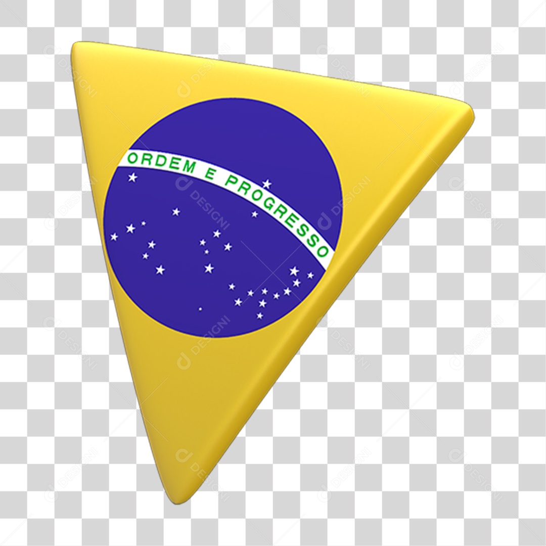 Ícone 3D Bandeira do Brasil PNG Transparente