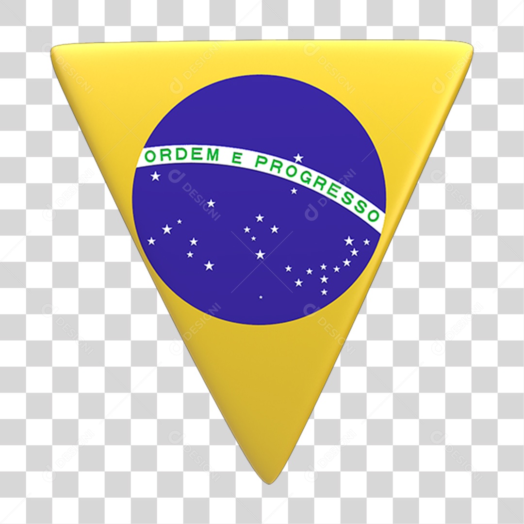 Ícone 3D Bandeira do Brasil PNG Transparente