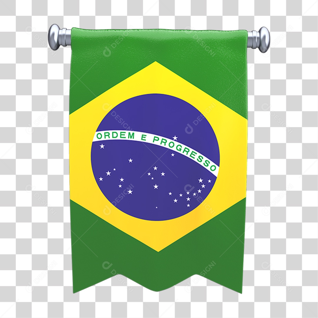 Ícone 3D Bandeira do Brasil PNG Transparente