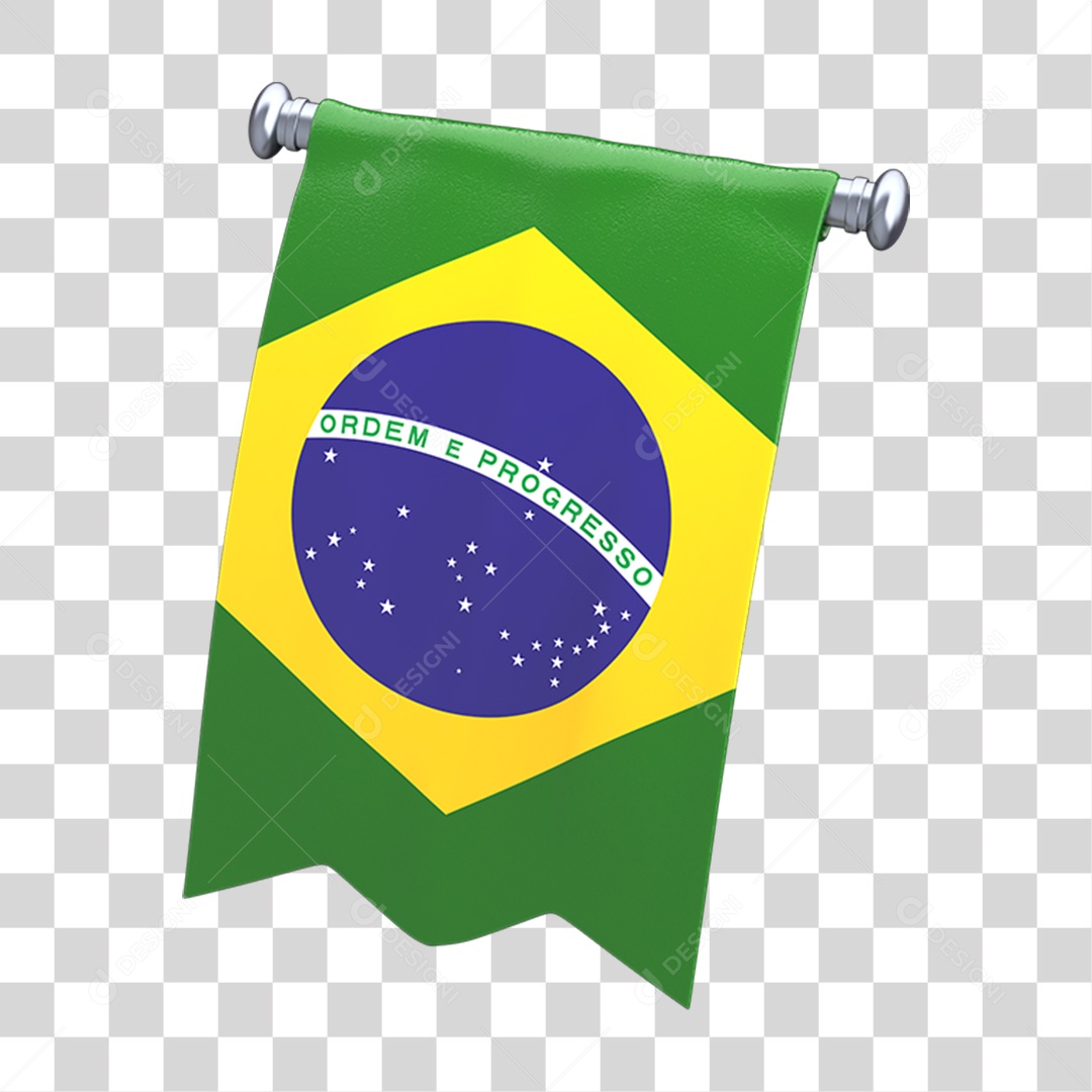 Ícone 3D Bandeira do Brasil PNG Transparente