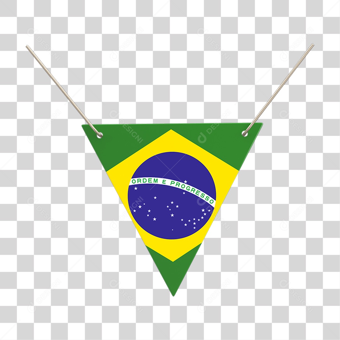 Ícone 3D com Cores da Bandeira do Brasil PNG Transparente