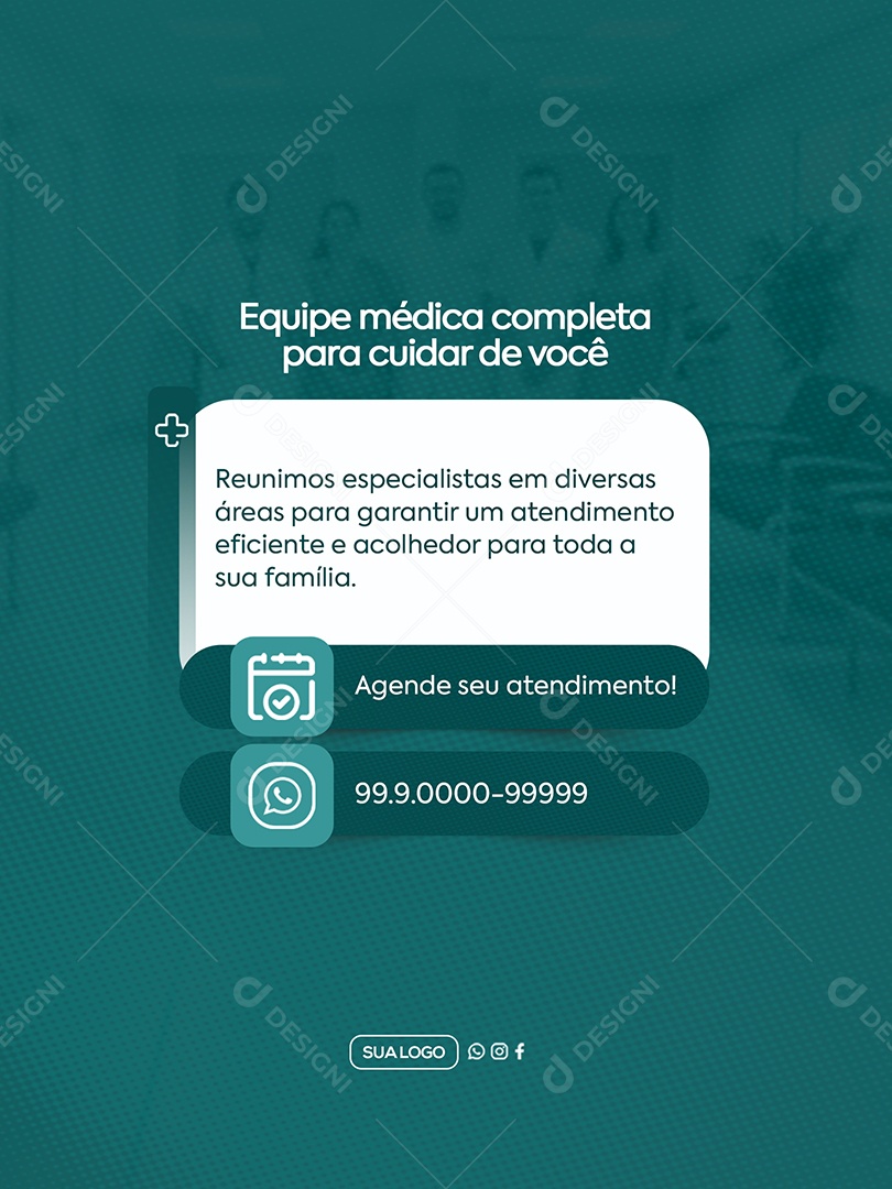 Atendimento Médico Sociais Media PSD Editável