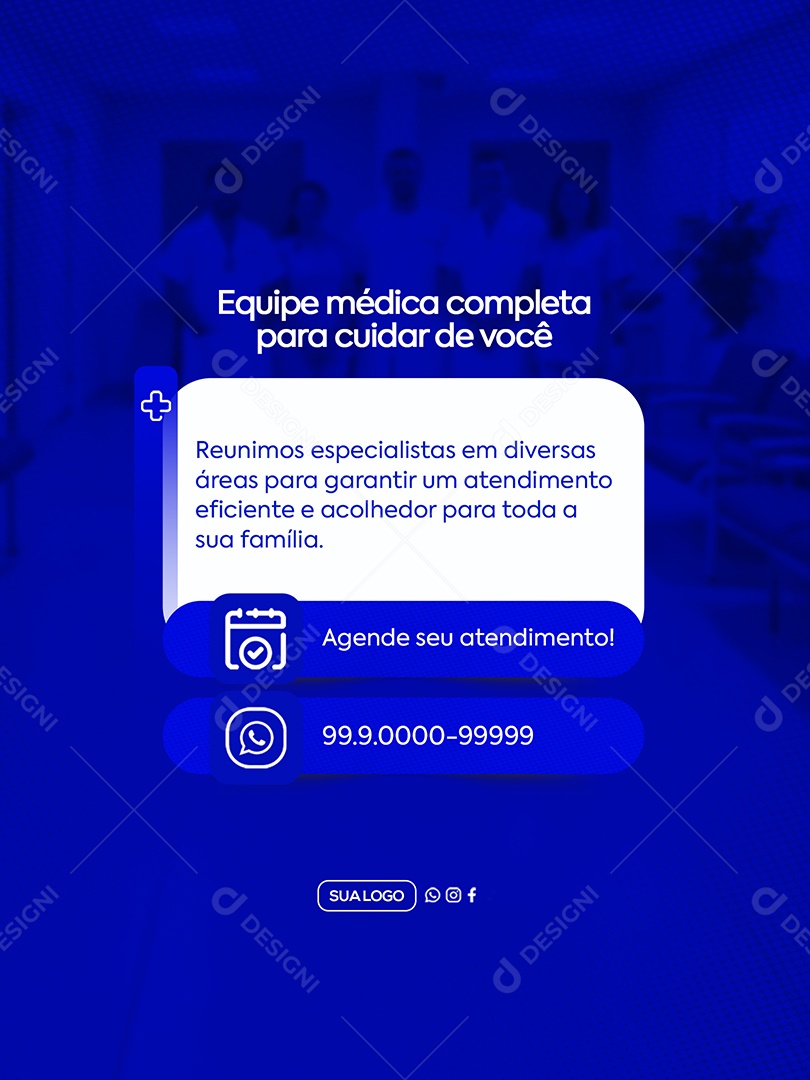 Atendimento Médico Sociais Media PSD Editável