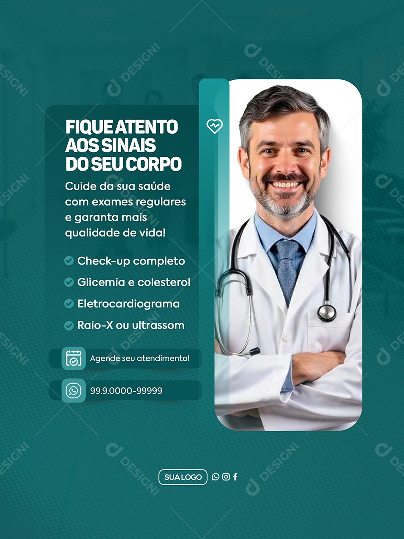 Atendimento Médico Sociais Media PSD Editável