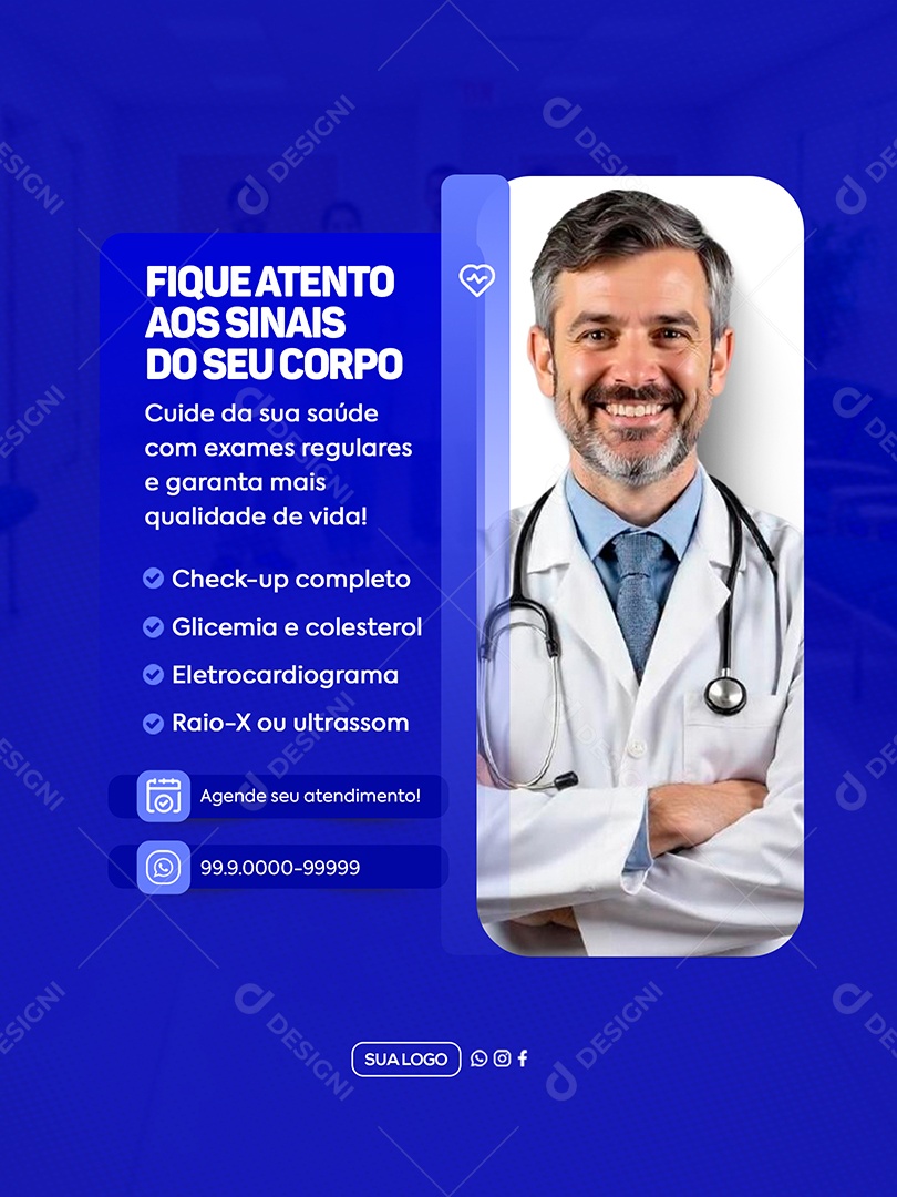 Atendimento Médico Sociais Media PSD Editável