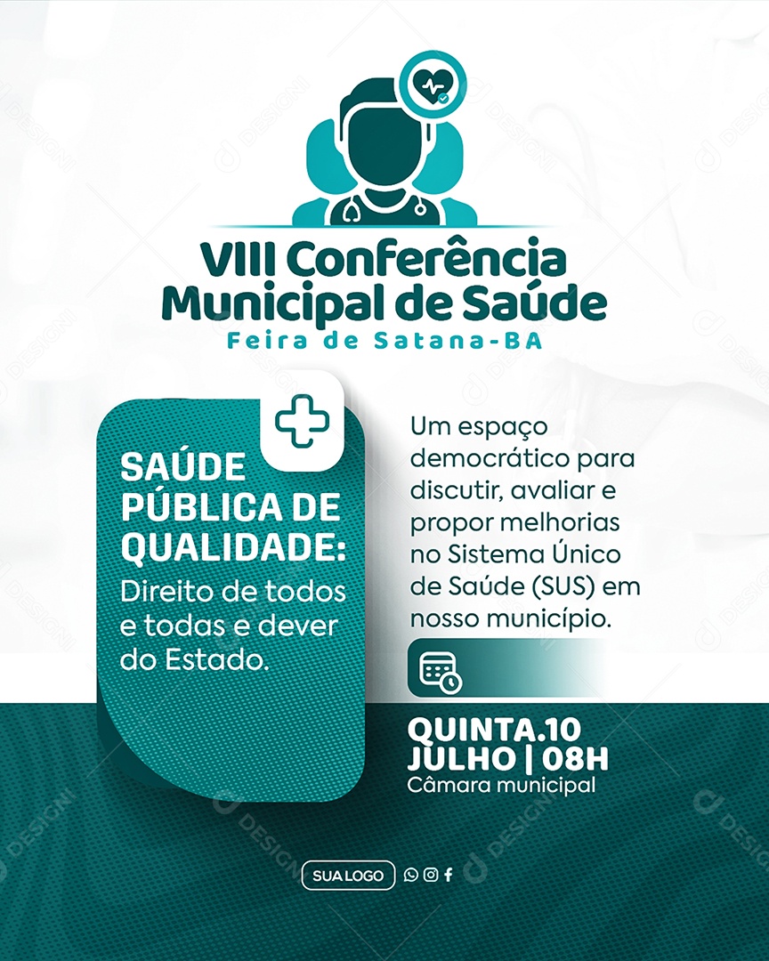 Conferência Municipal da Saúde Social Media PSD Editável