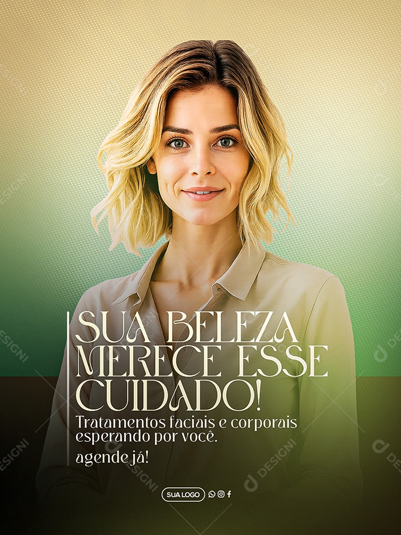 Estética Sua Beleza Merece Esse Cuidado Social Media PSD Editável