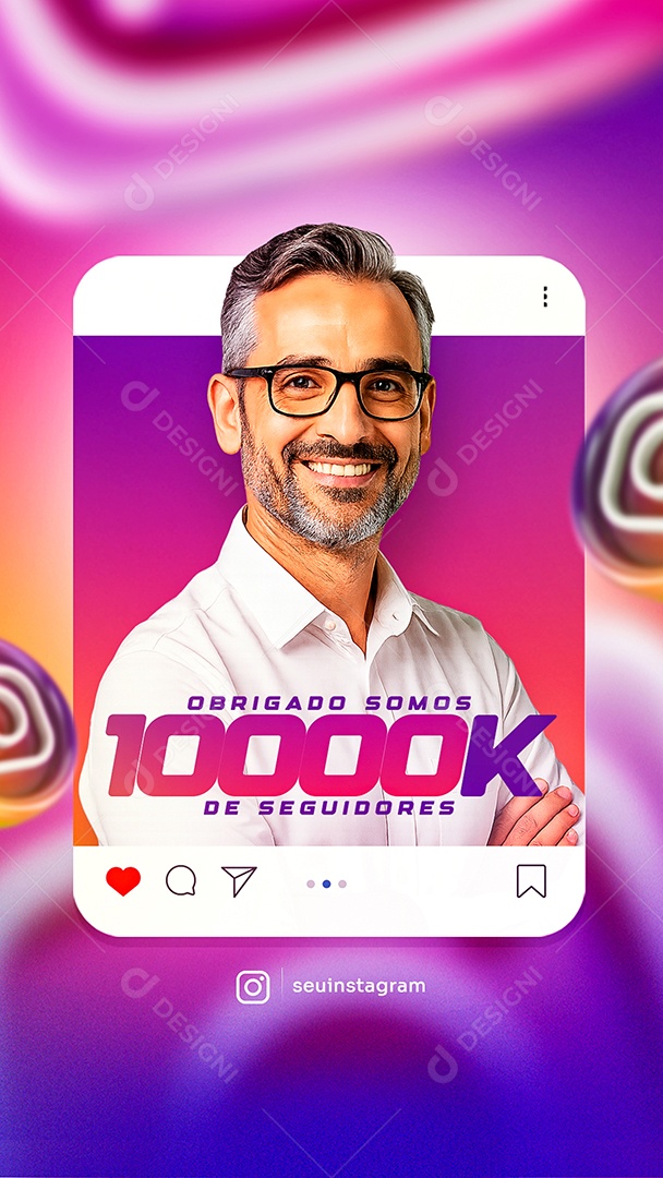 Story Agora Somos Mais de 10k Social Media PSD Editável