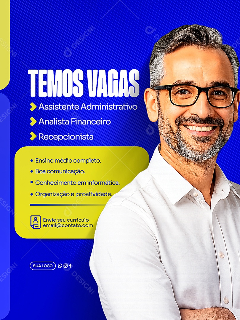 Temos Vagas Social Media PSD Editável