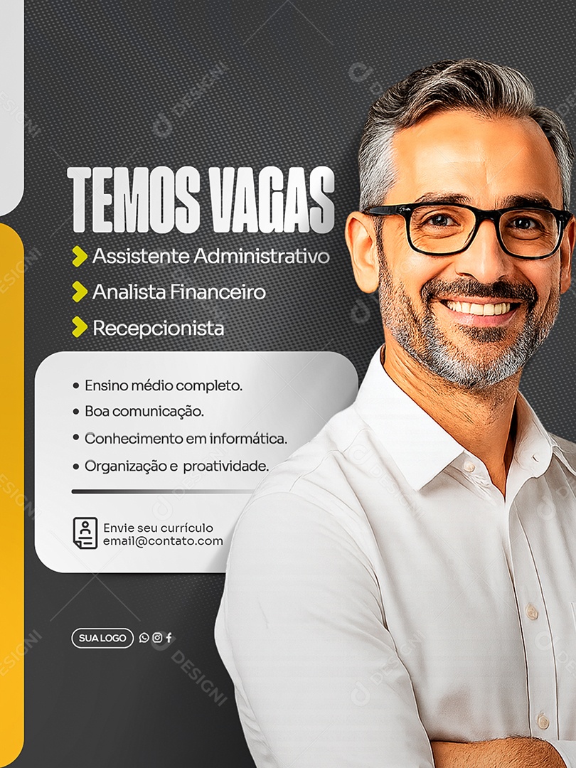 Temos Vagas Social Media PSD Editável