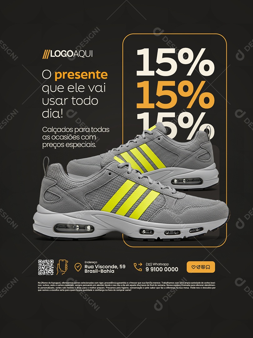 Loja de Sapatos Calçados para Todas as Ocasiões Social Media PSD Editável