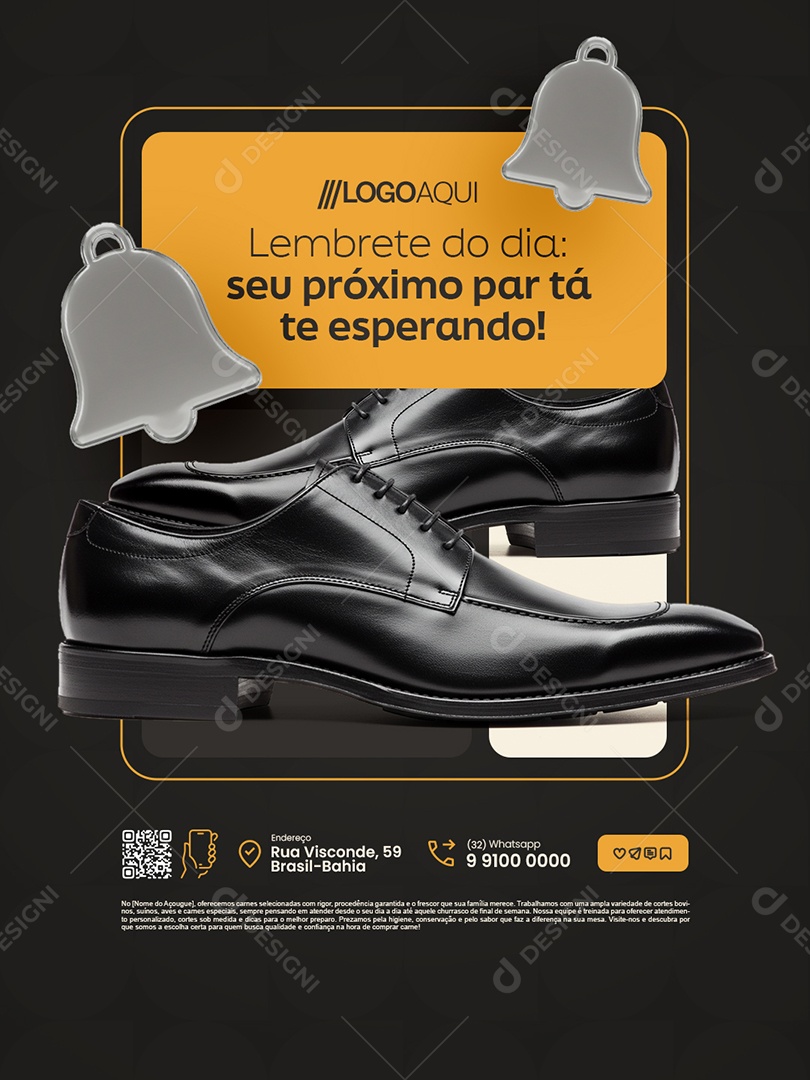 Loja de Sapatos Lembrete do Dia Social Media PSD Editável