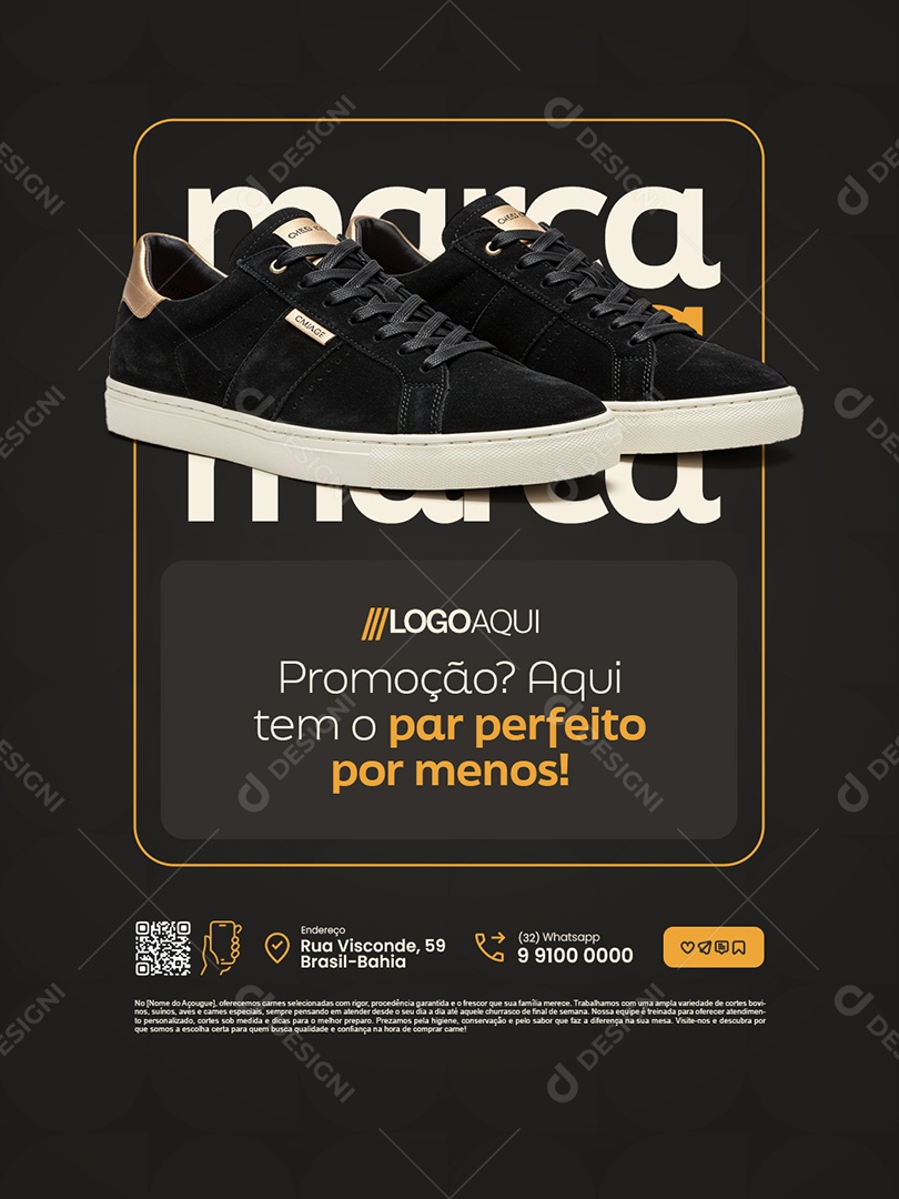 Loja de Sapatos Marca Promoção Social Media PSD Editável