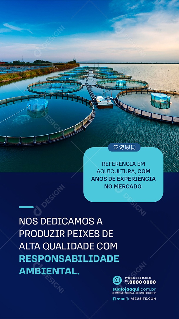Story Aquicultura Responsabilidade Ambiental Social Media PSD Editável