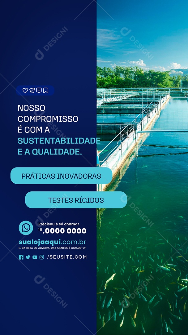 Story Aquicultura Sustentabilidade e Qualidade Social Media PSD Editável