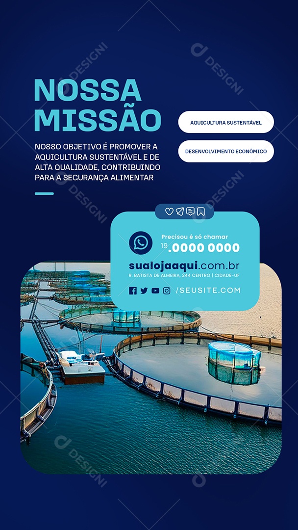 Story Aquicultura Nossa Missão Social Media PSD Editável