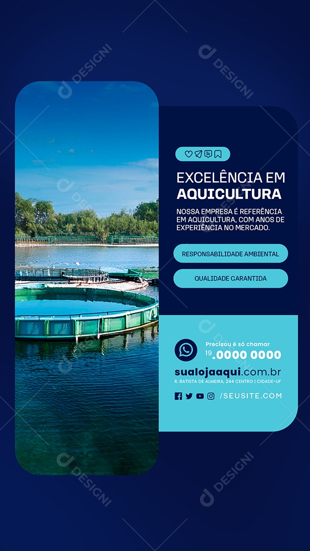 Story Excelência em Aquicultura Social Media PSD Editável