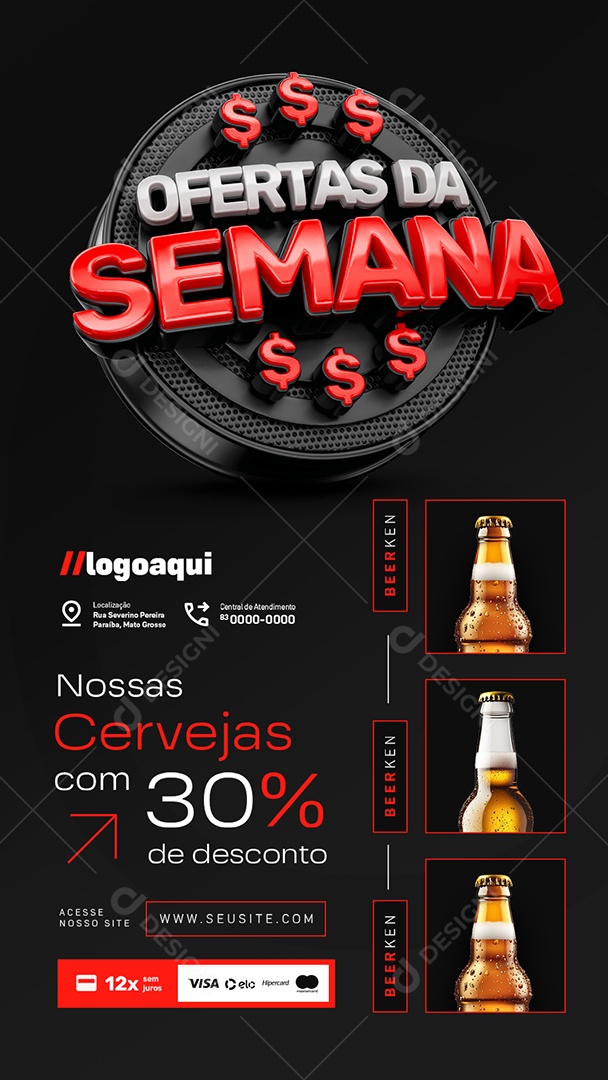 Story Distribuidora de Bebidas Ofertas da Semana Nossas Cervejas Social Media PSD Editável