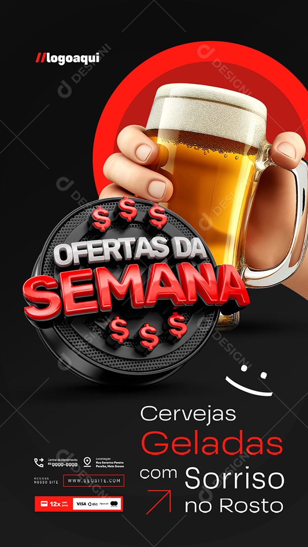 Story Distribuidora de Bebidas Ofertas da Semana Cervejas Geladas Social Media PSD Editável