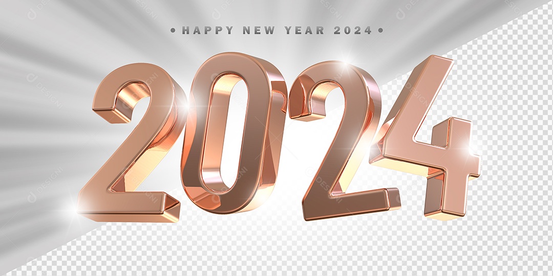 Elemento 3D 2024 Rose Para Composição PSD