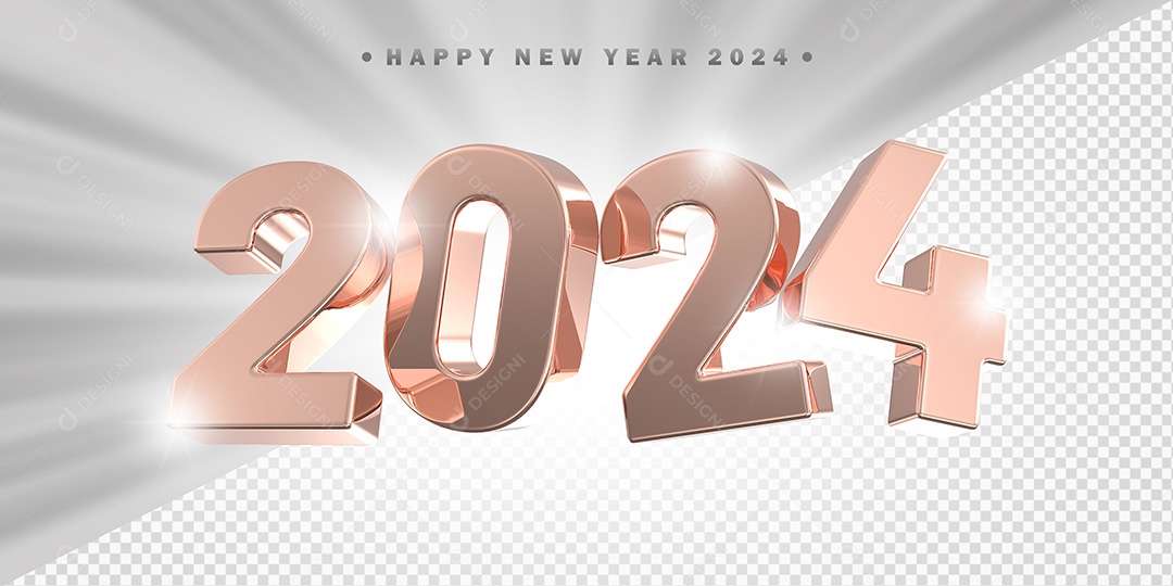 Elemento 3D 2024 Rose Para Composição PSD