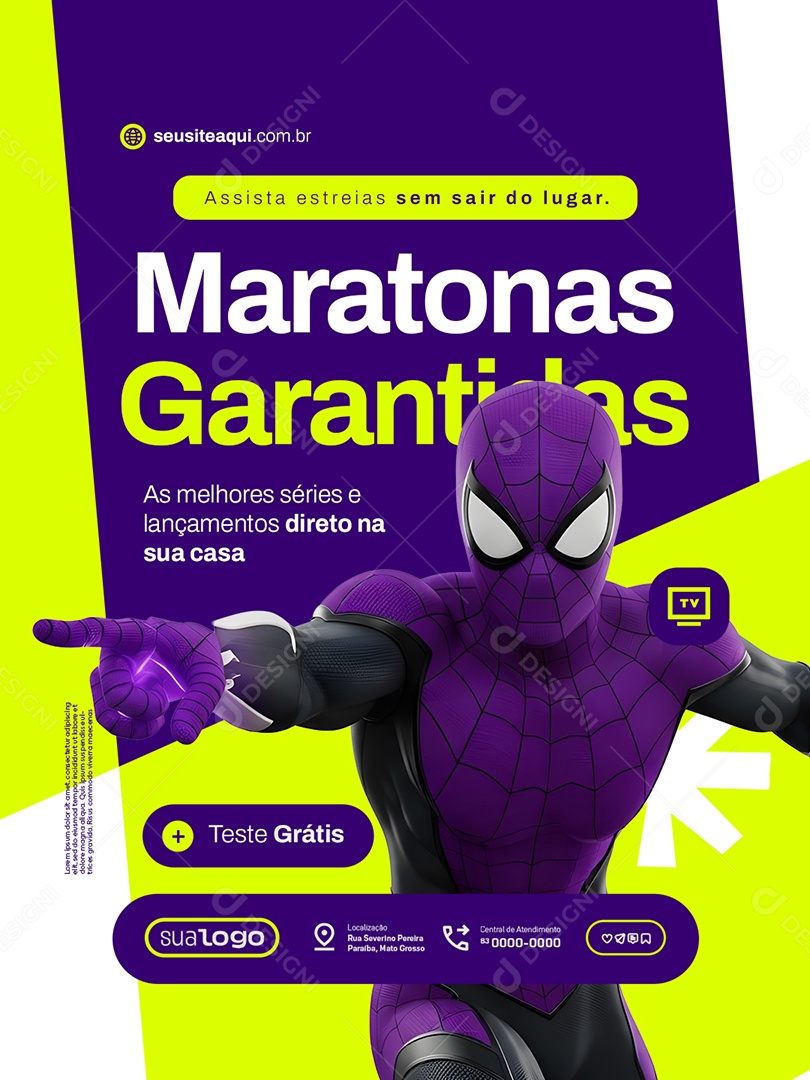 IPTV Maratonas Garantidas Social Media PSD Editável