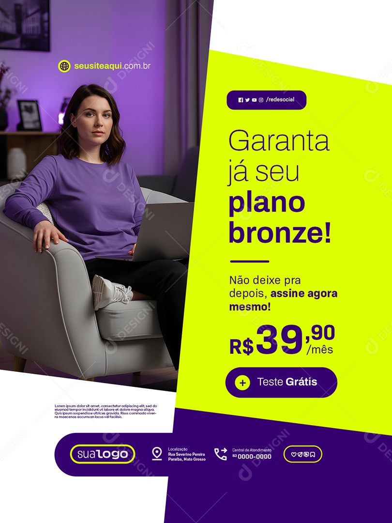 IPTV Garanta Já seu Plano Bronze Social Media PSD Editável