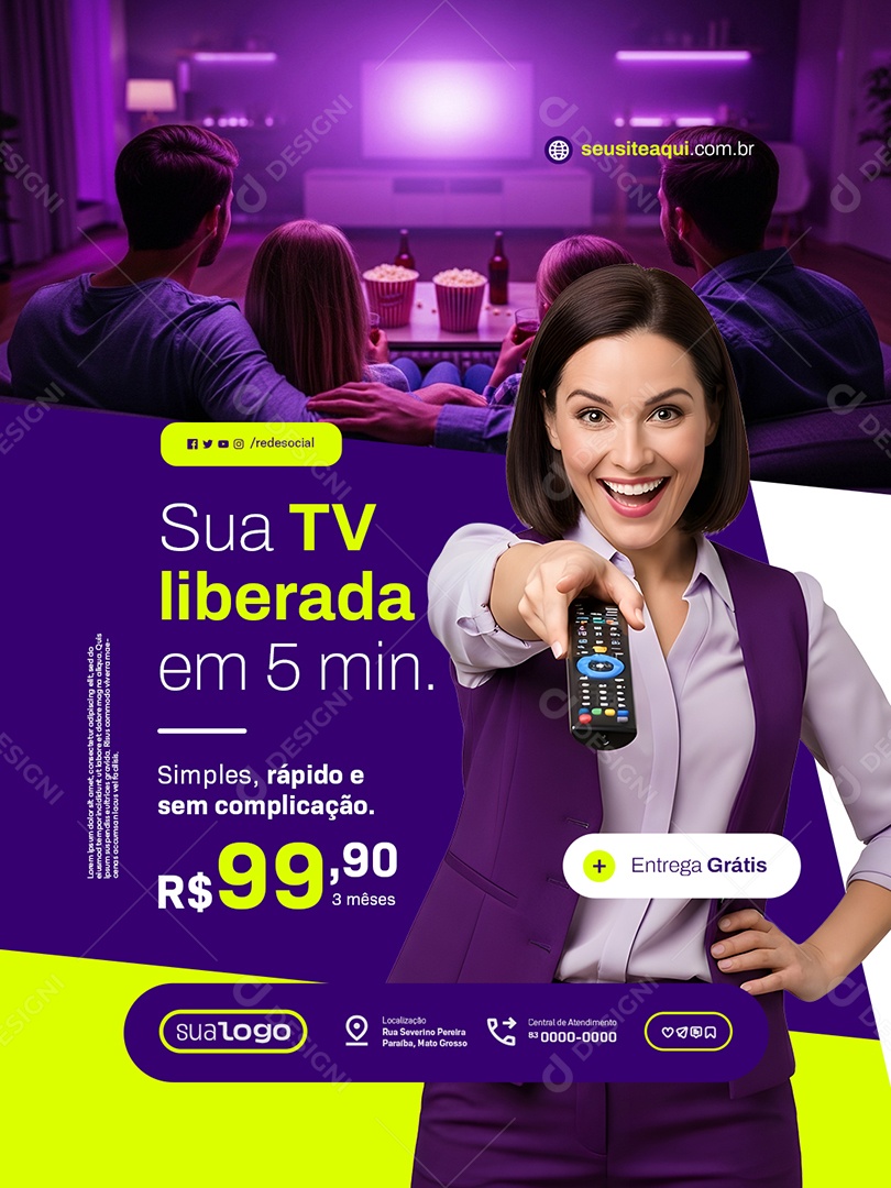 IPTV Sua TV Liberada Social Media PSD Editável