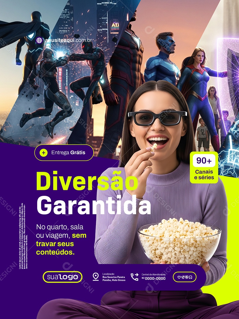 IPTV Diversão Garantida Social Media PSD Editável