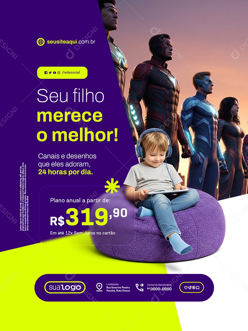 IPTV Seu Filho Merece o Melhor Social Media PSD Editável