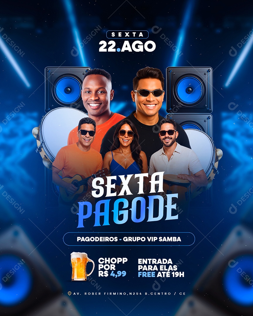 Flyer Sexta Pagode Social Media PSD Editável