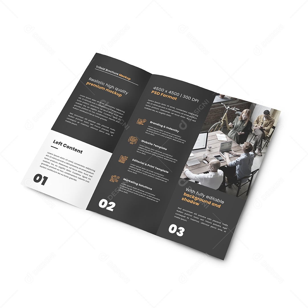 Mockup Panfleto de Dobra PSD Editável