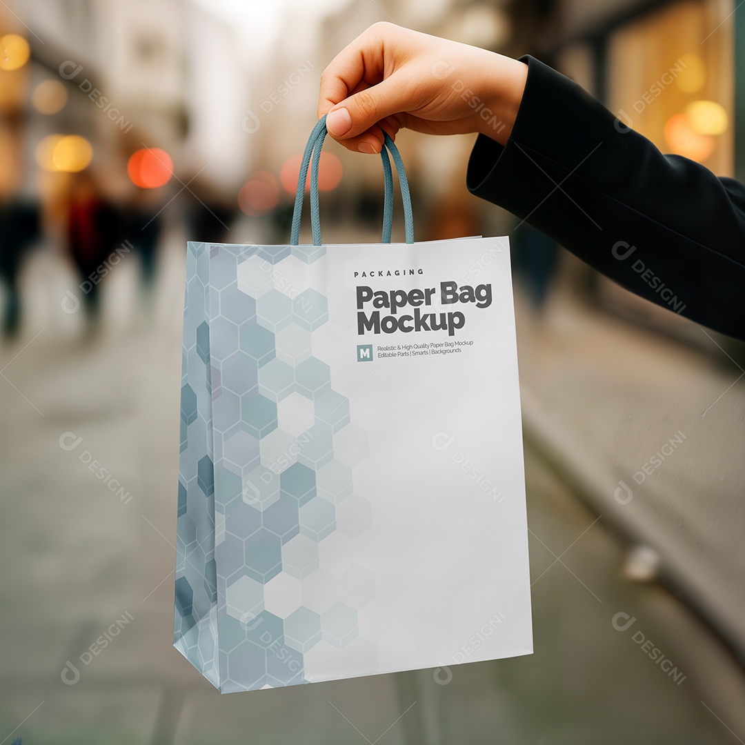 Sacola de Compras PSD Editável Mockup