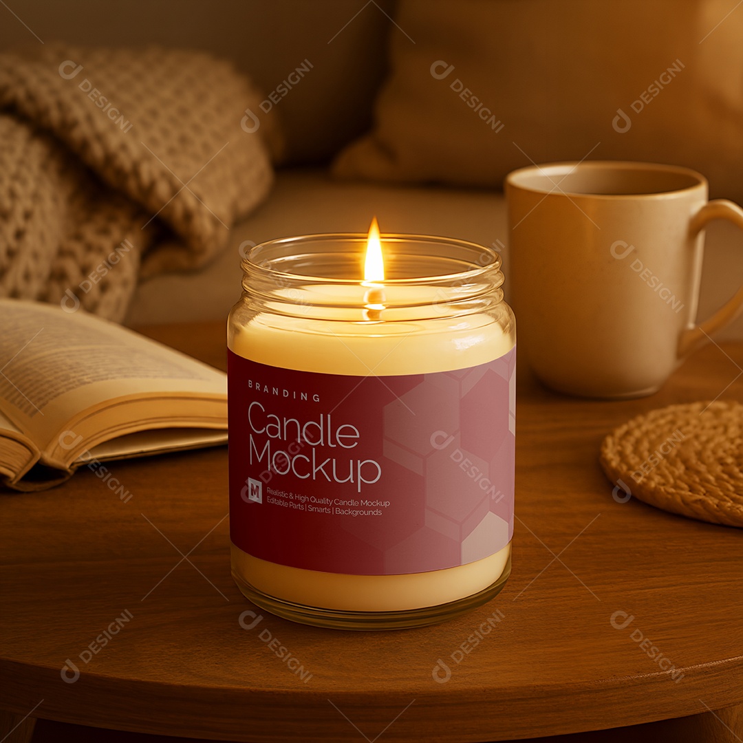 Vela Mockup PSD Editável