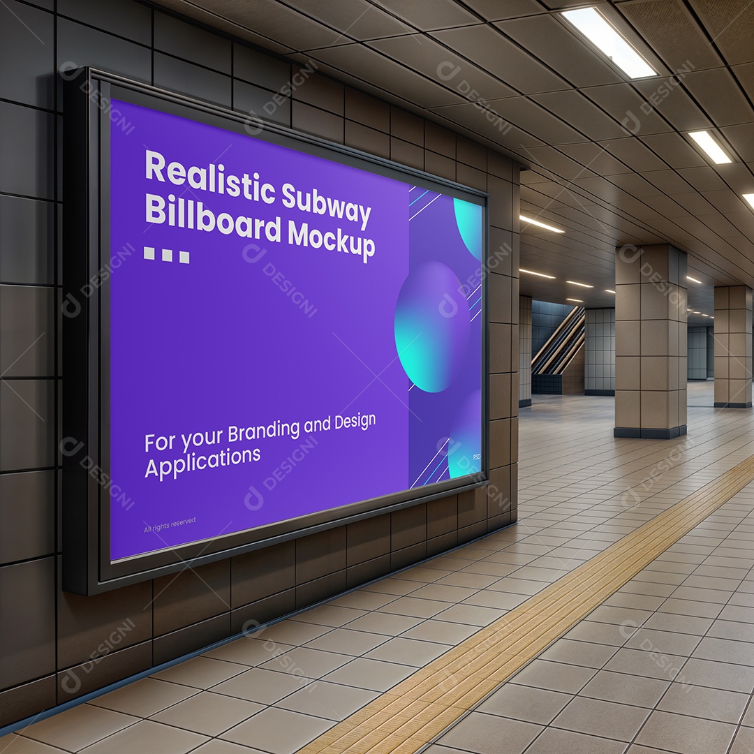 Mockup Anúncio Publicitário Em Metrô PSD Editável