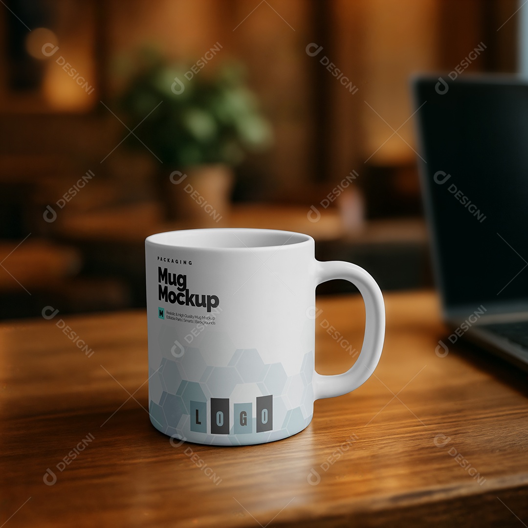 Mockup de Caneca PSD Editável