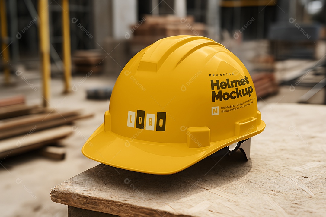 Capacete de Construção PSD Editável Mockup