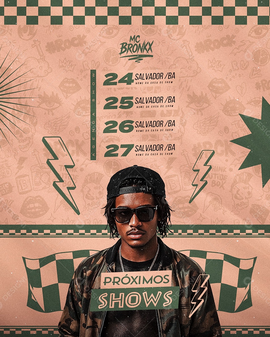 Flyer Próximos Shows Social Media Feed PSD Editável