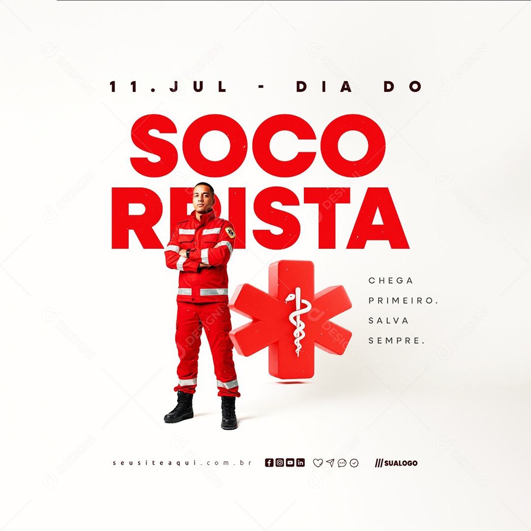 Dia do Socorrista 11 de Julho Social Media PSD Editável