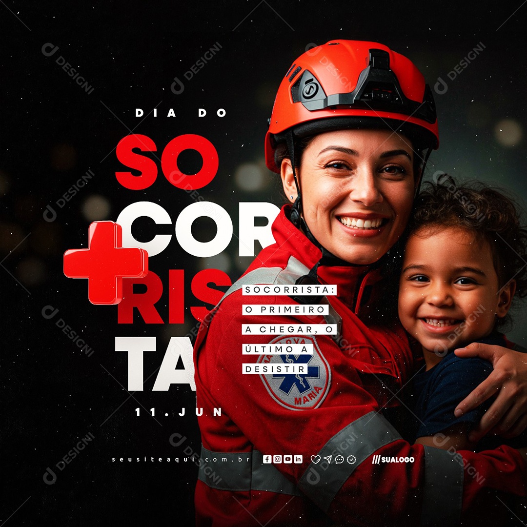 Dia do Socorrista 11 de Julho Social Media PSD Editável