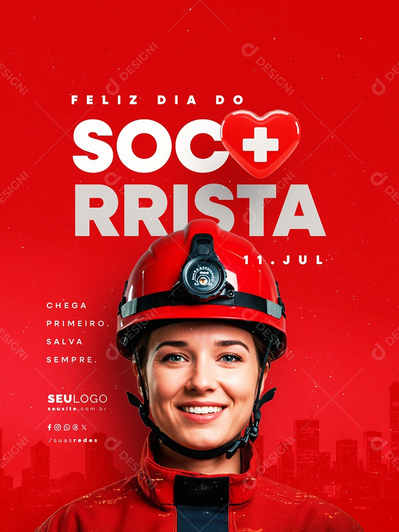 Feliz Dia do Socorrista 11 de Julho Social Media PSD Editável