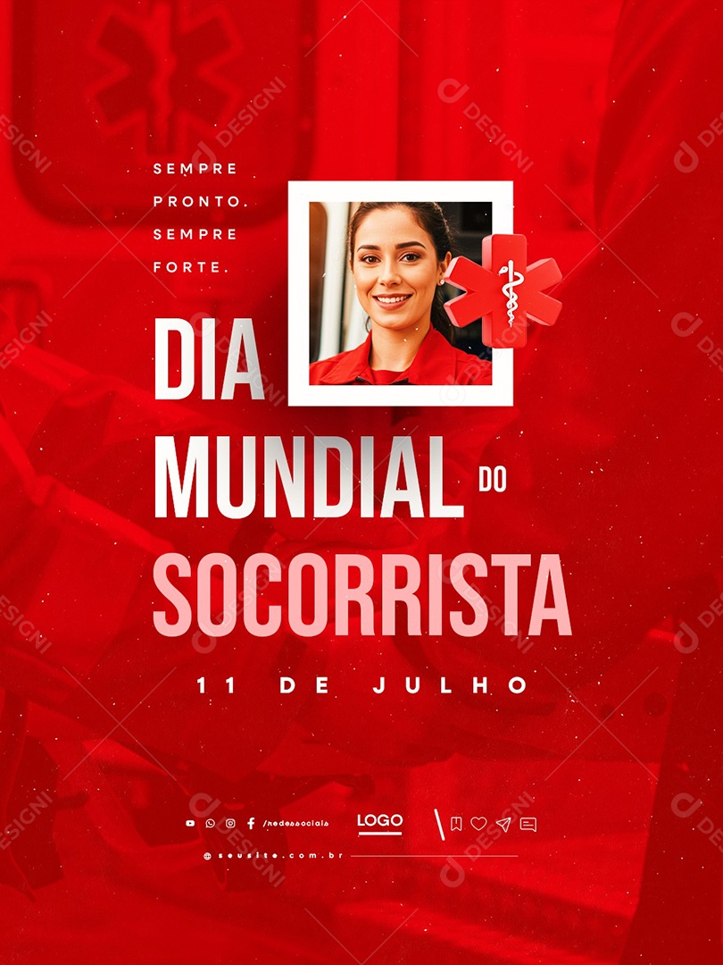 Dia Mundial do Socorrista 11 de Julho Social Media PSD Editável