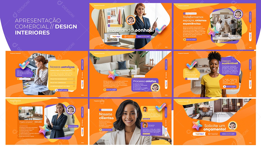 Apresentação Comercial Design Interiores PSD Editável