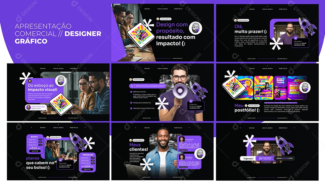 Apresentação Comercial Designer Gráfico PSD Editável